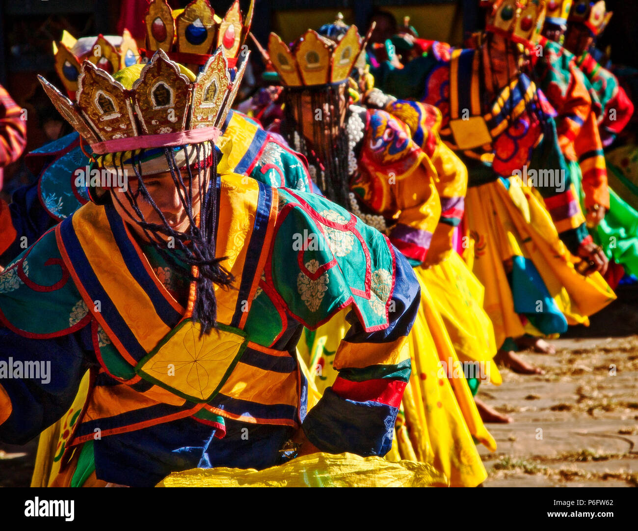 Jambey Lhakhang (monastère) festival à Jakar. Le District de Bumthang. Le Bhoutan. Banque D'Images