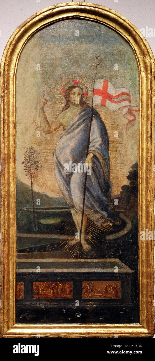 La résurrection du Christ par disciple de Sandro Botticelli, huile sur bois, la passion dans l'Art de Mimara Museum à Zagreb, Croatie Banque D'Images