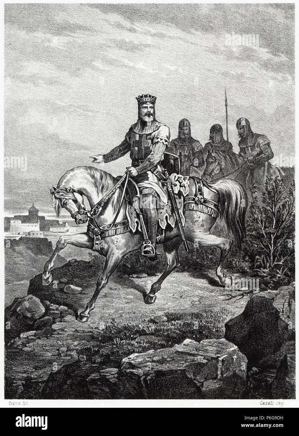 Historia de España. El Rey Alfonso VIII de Castille (1155-1214). La gravure de 1872. Banque D'Images