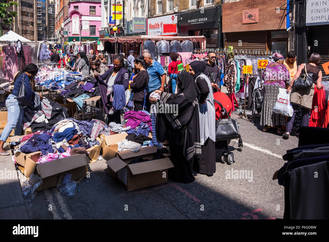 Le jupon Lane market, Middlesex Street, Londres, Angleterre, Royaume-Uni Banque D'Images