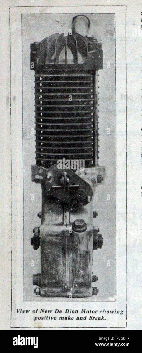 1903 De Dion-Bouton unique cylindre moteur (1). Banque D'Images