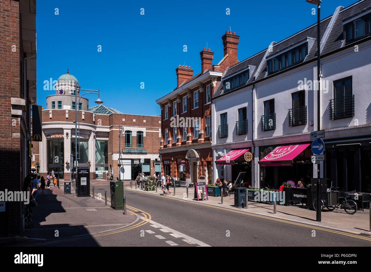 Le centre-ville de Watford, Hertfordshire, Angleterre, Royaume-Uni Banque D'Images