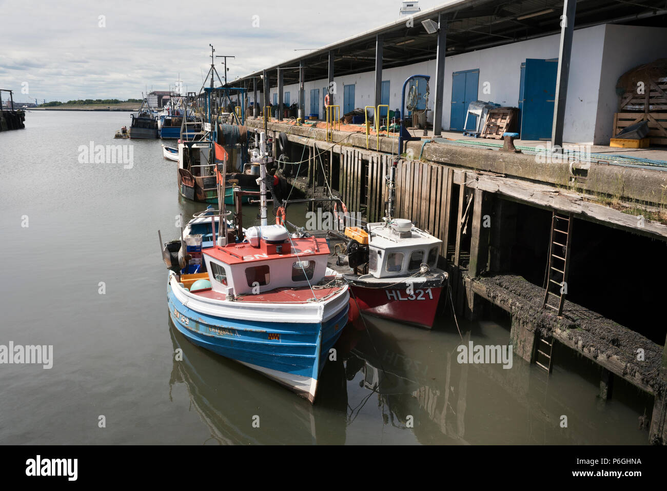 Le quai de pêche à North Shields, Tyneside, UK Banque D'Images