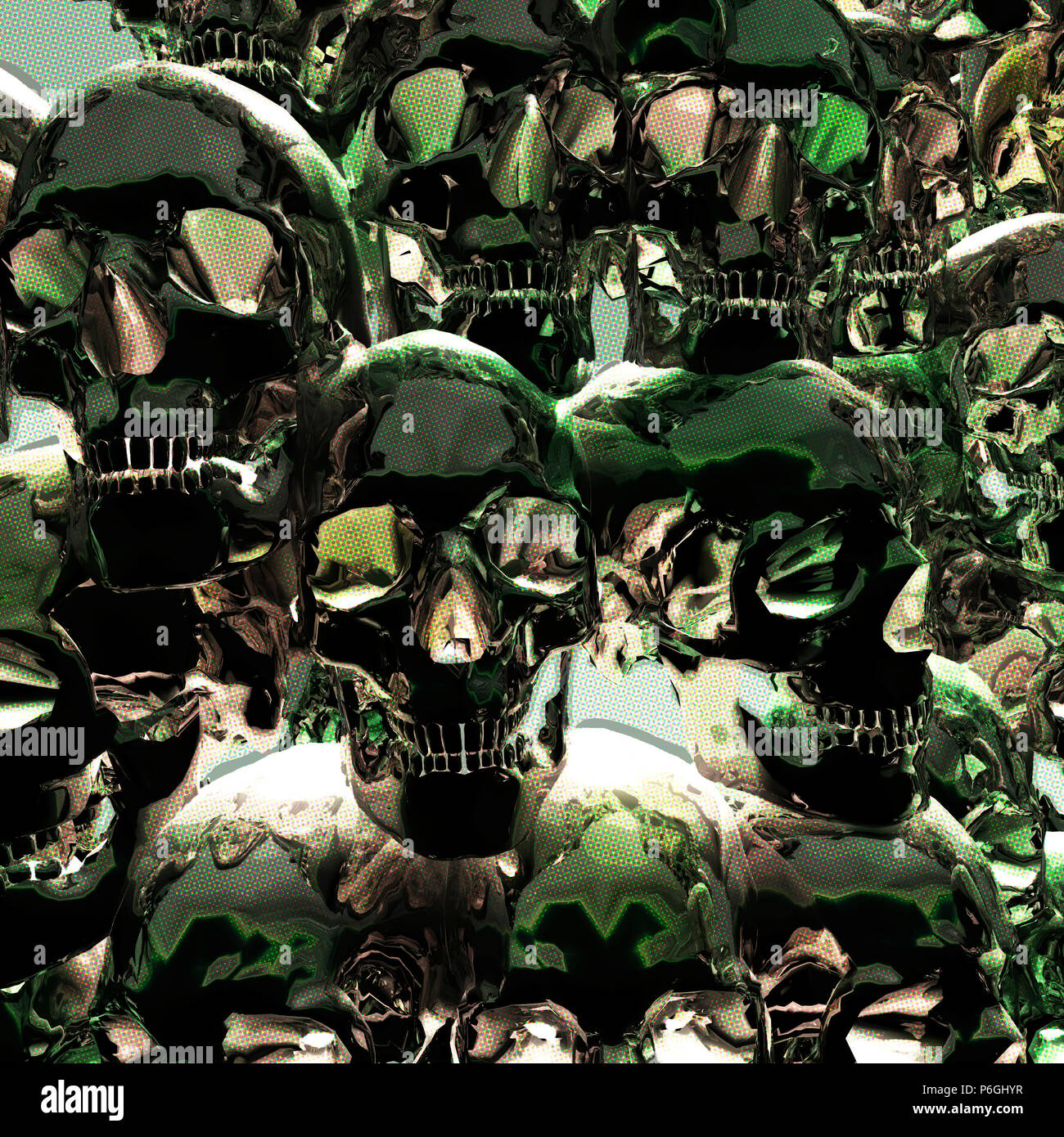 Digital 3D Illustration de crânes Banque D'Images