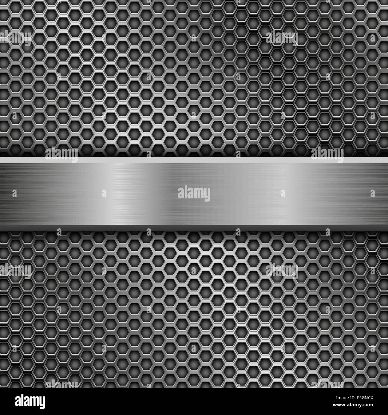 Plaque de long en acier sur fond perforé Illustration de Vecteur