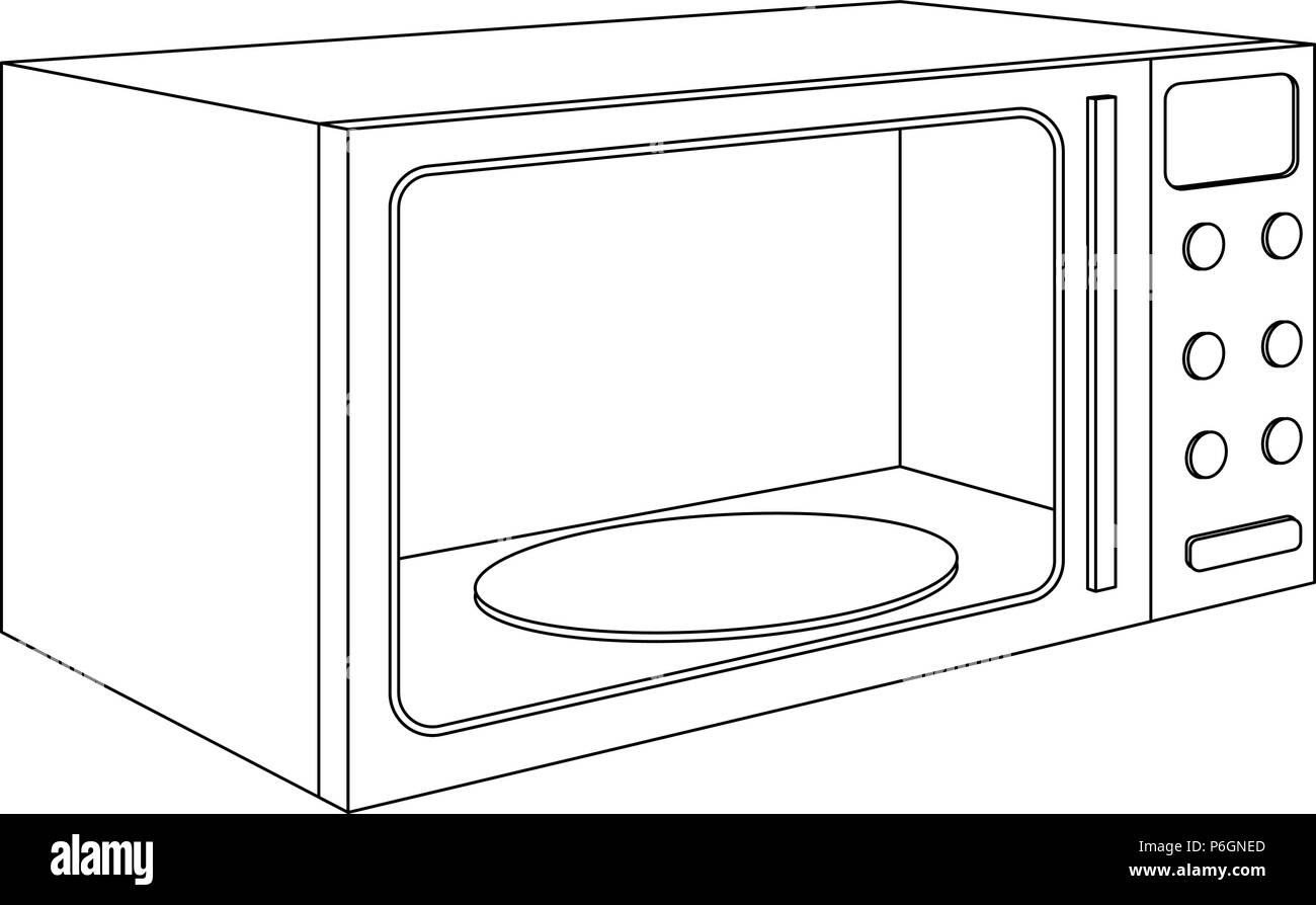 Four à micro-ondes. Silhouette Illustration de Vecteur