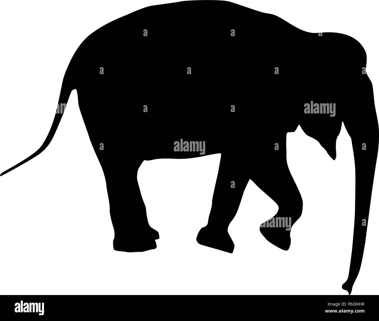 Éléphant. Silhouette noire Illustration de Vecteur