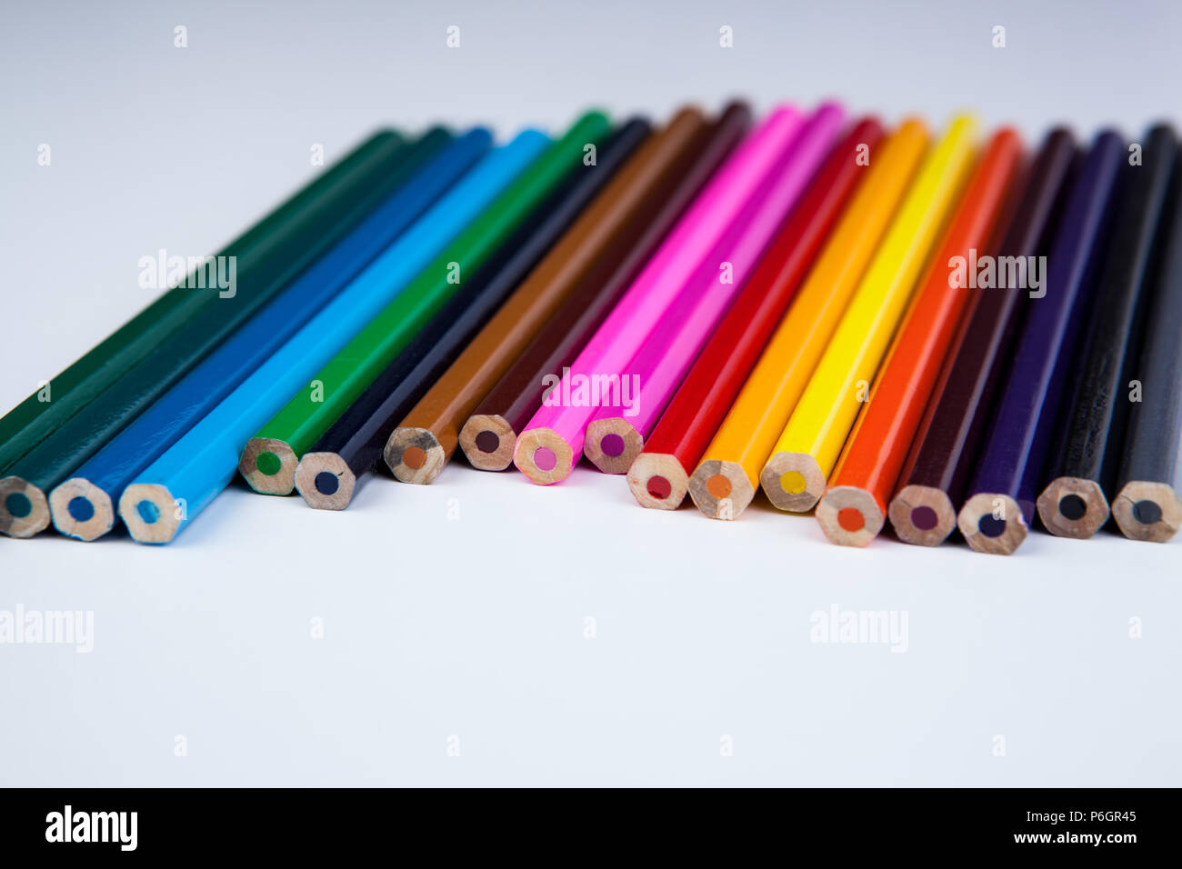 Une pile de crayons de couleur close-up Banque D'Images