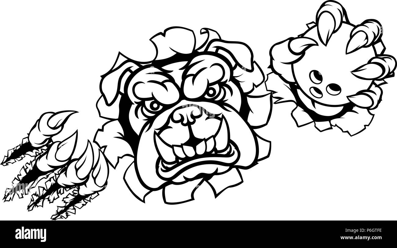 Sports Bowling Bulldog Mascot Illustration de Vecteur