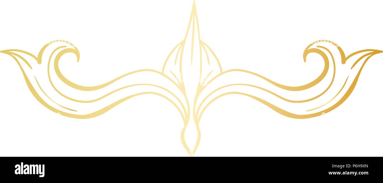 Les feuilles des plantes isolées d'or avec décorations. Baroque Italien s'épanouir pour noël ou mariage orné, d'un certificat. La couronne de fleurs jaunes ou couronne d'or. Luxe et de Victorian, royal et casque Illustration de Vecteur