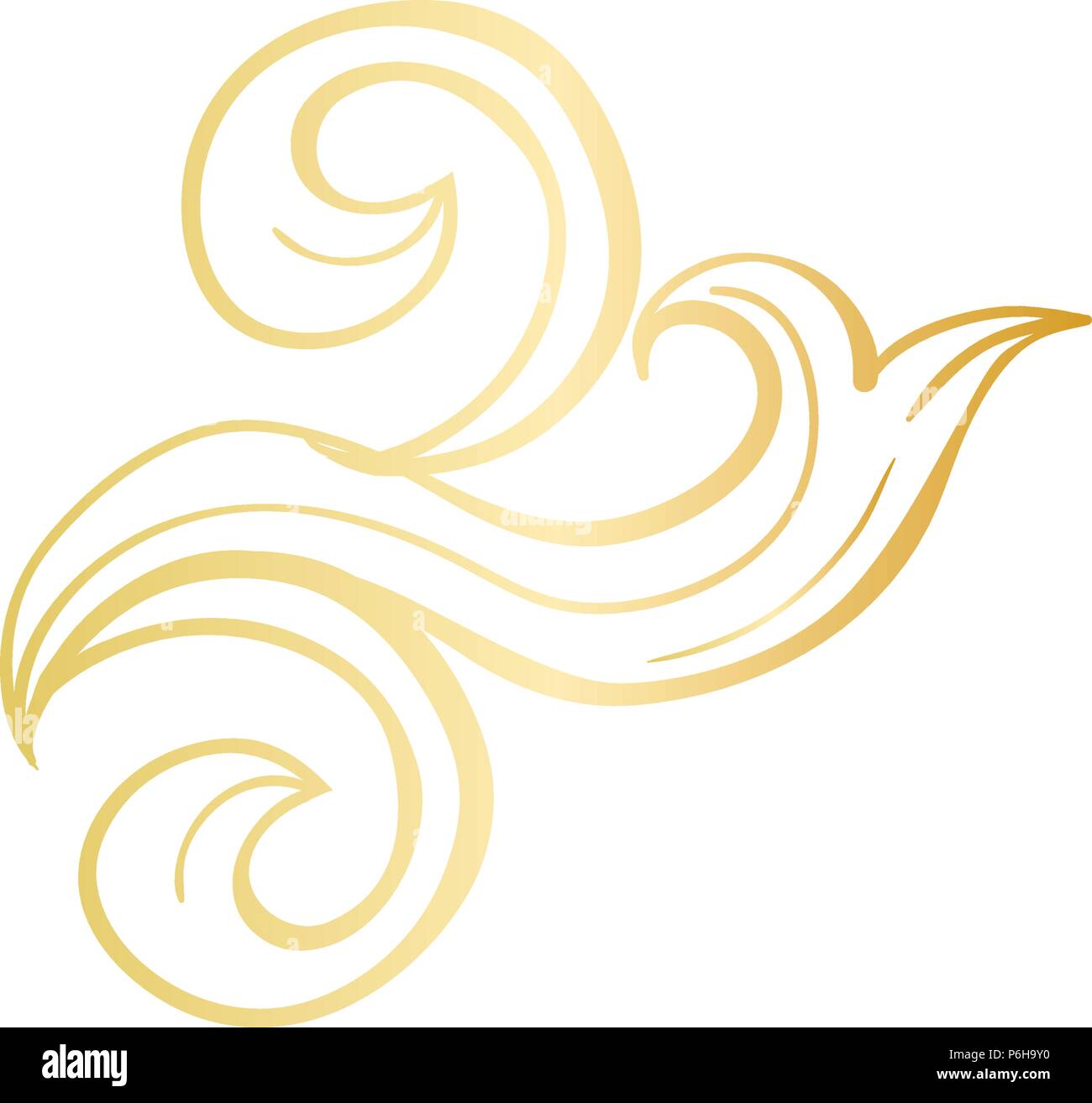 Les feuilles des plantes isolées d'or avec décorations. Baroque Italien s'épanouir pour noël ou mariage orné, d'un certificat. La couronne de fleurs jaunes ou couronne d'or. Luxe et de Victorian, royal et casque Illustration de Vecteur