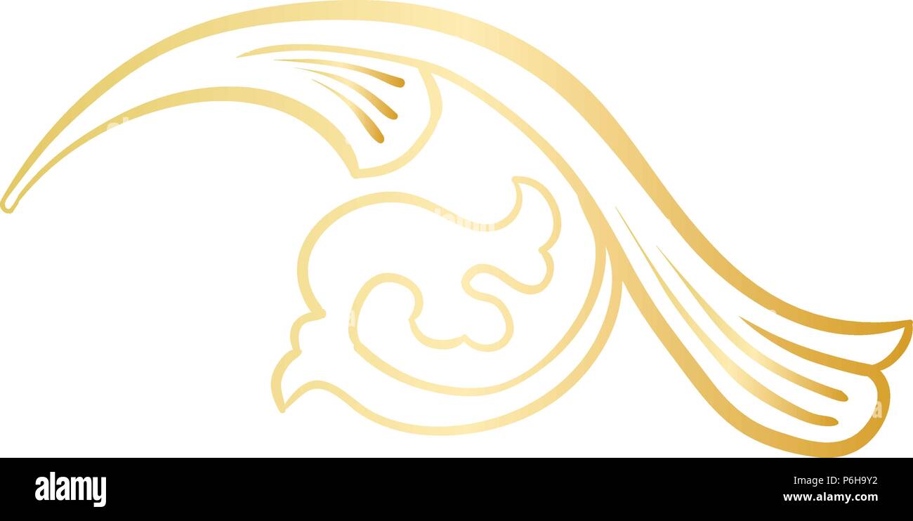 Les feuilles des plantes isolées d'or avec décorations. Baroque Italien s'épanouir pour noël ou mariage orné, d'un certificat. La couronne de fleurs jaunes ou couronne d'or. Luxe et de Victorian, royal et casque Illustration de Vecteur