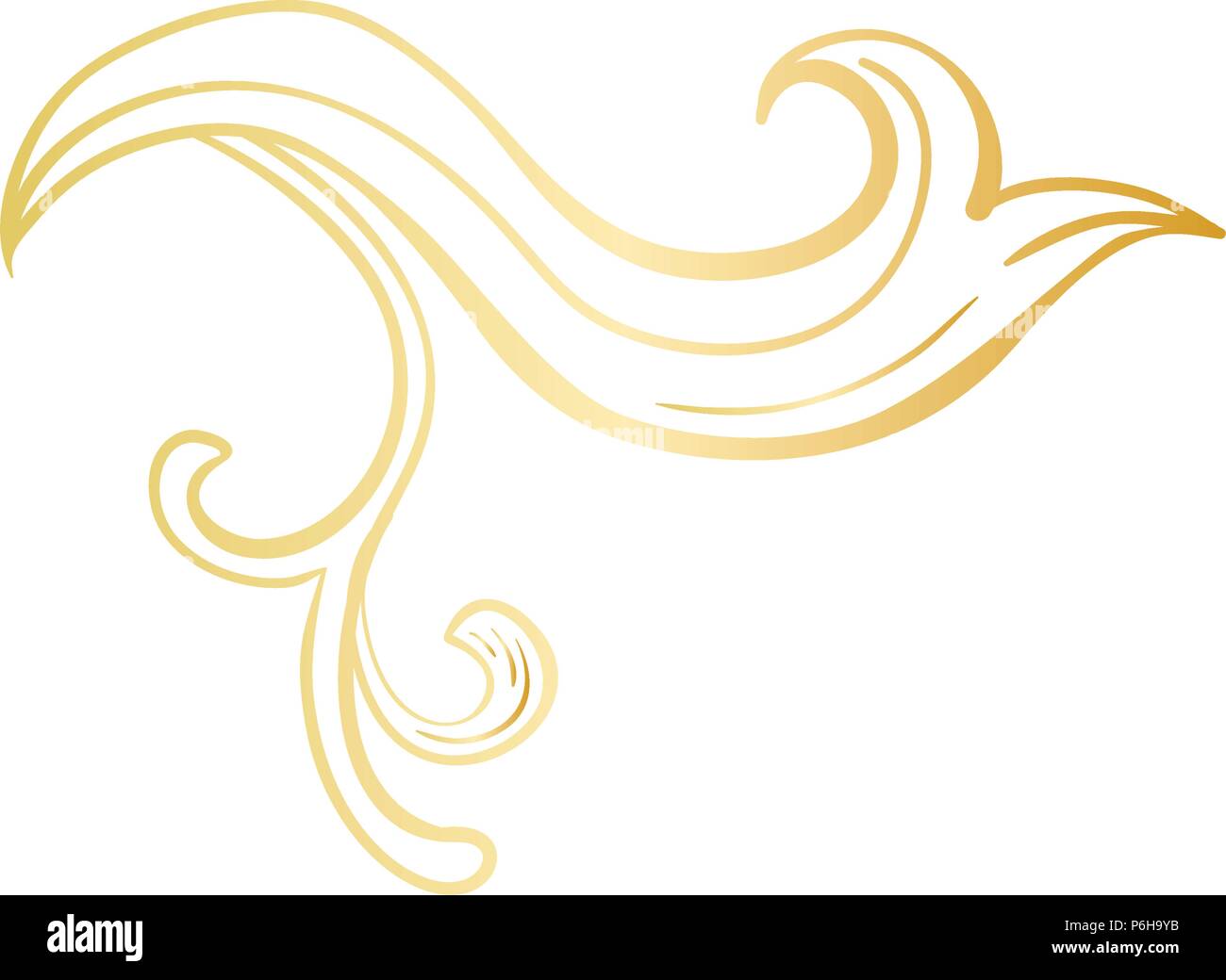 Les feuilles des plantes isolées d'or avec décorations. Baroque Italien s'épanouir pour noël ou mariage orné, d'un certificat. La couronne de fleurs jaunes ou couronne d'or. Luxe et de Victorian, royal et casque Illustration de Vecteur