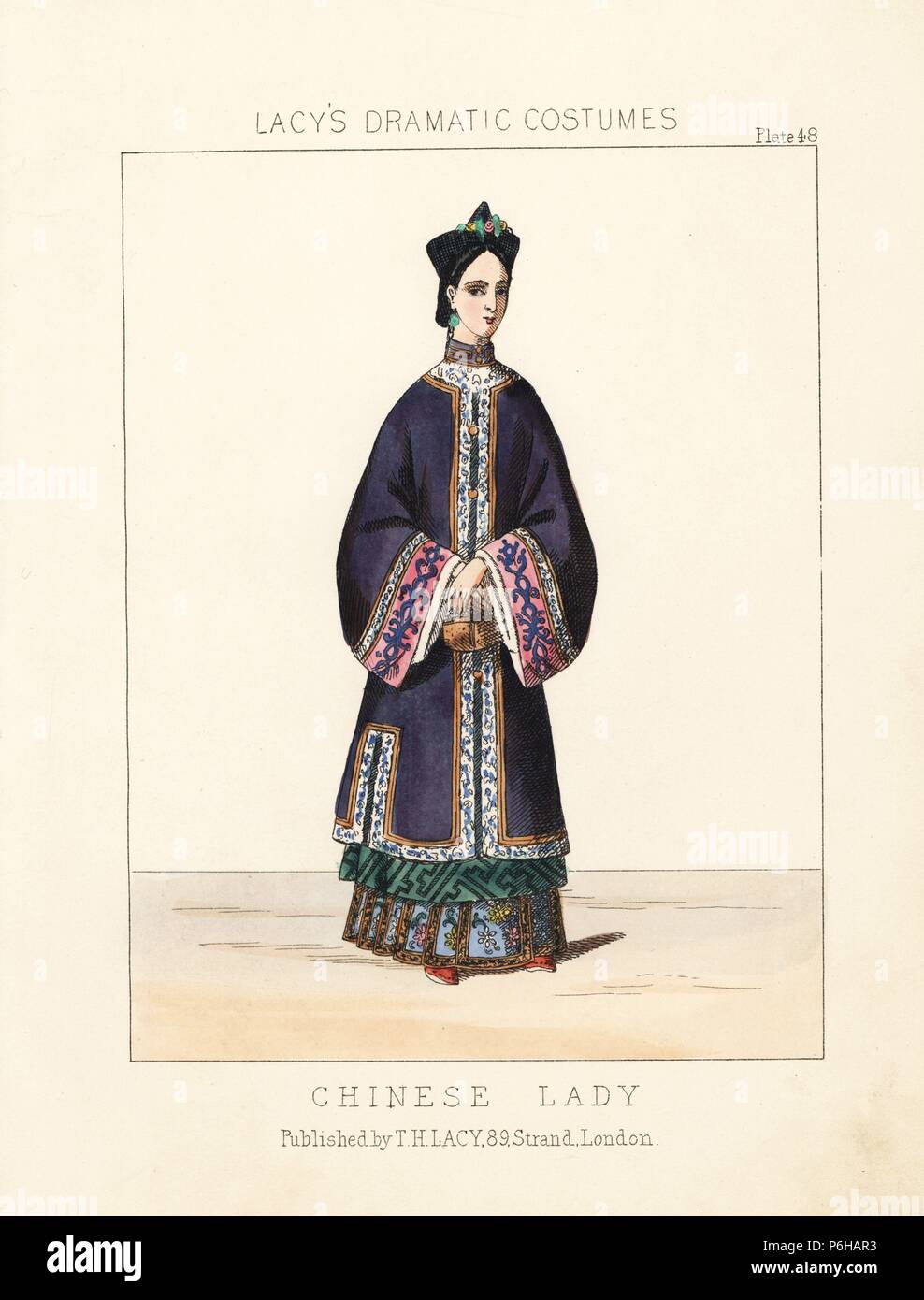 Costume d'une femme chinoise, 19e siècle. Lithographie coloriée de Thomas  Hailes Lacy's "Femelle Costumes historiques, nationaux et dramatique en  plaques 200, Londres, 1865. Lacy (1809-1873) était un acteur britannique,  dramaturge, directeur de