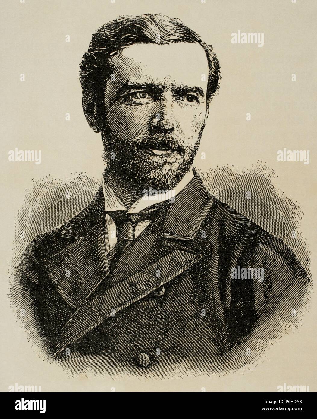 Sir Edward Baldwin Malet, 4ème Baronet (1837 ð 1908). Diplomate britannique. La gravure. 19e siècle. Banque D'Images