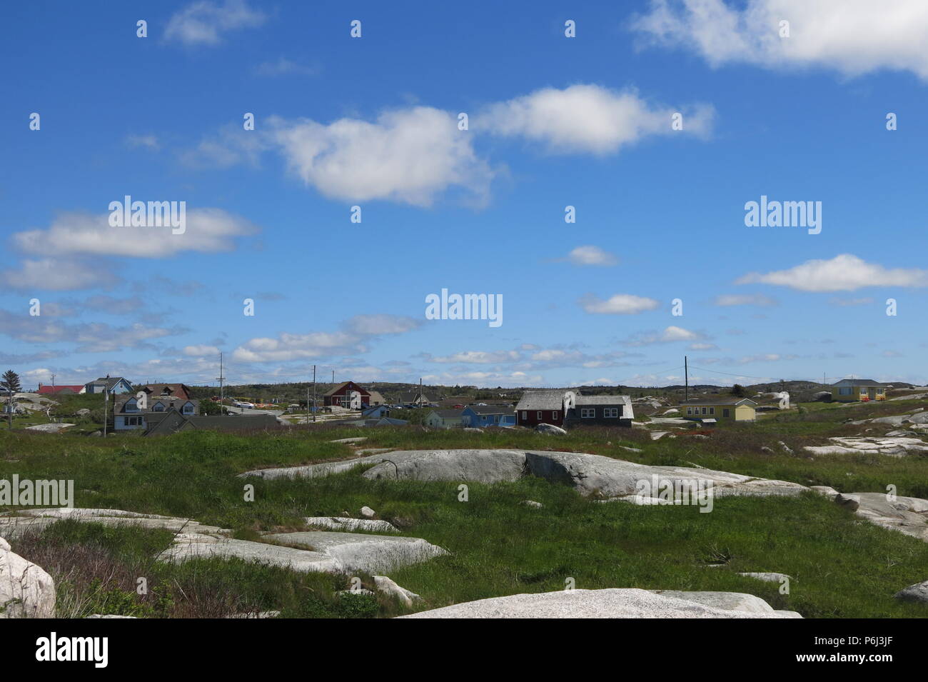 Les spectaculaires rochers de granit et d'affleurements rocheux du Bluenose côte à Peggy's Cove, en Nouvelle-Écosse, l'Est du Canada Banque D'Images