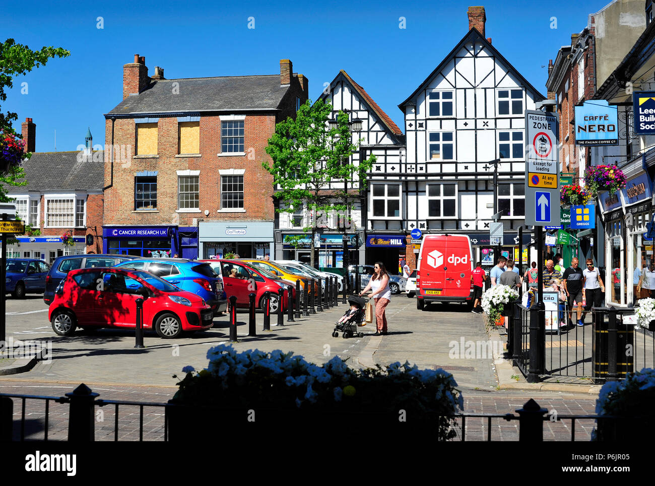 Place du marché britannique du North Yorkshire Ripon Banque D'Images