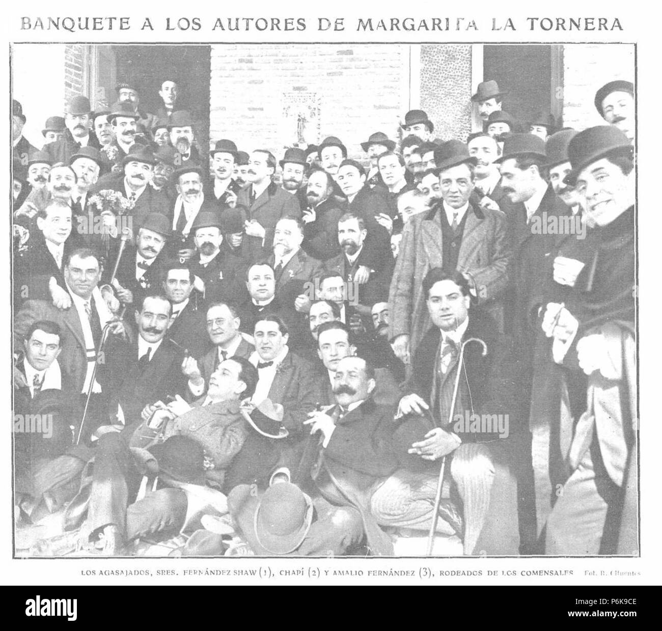 1909-03-03, Actualités, Banquete a los autores de Marguerite la tornera, Cifuentes. Banque D'Images