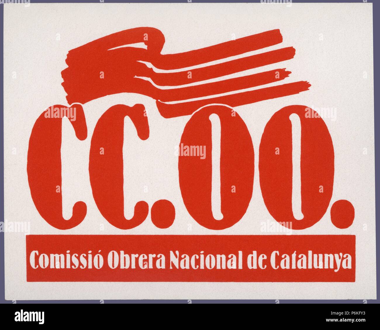 Logotipo del sindicato de Comisiones Obreras de Catalunya. Banque D'Images