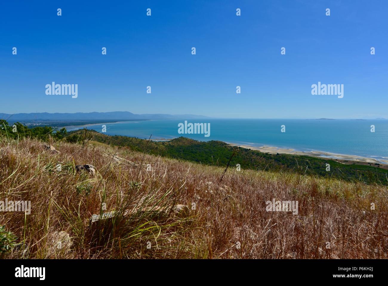 Paysages et pistes comme scène du sommet du mont Marlow, de nombreux pics de la randonnée au Mont Marlow, Townsville, Queensland 4810 Commune de la ville, de l'Australie Banque D'Images