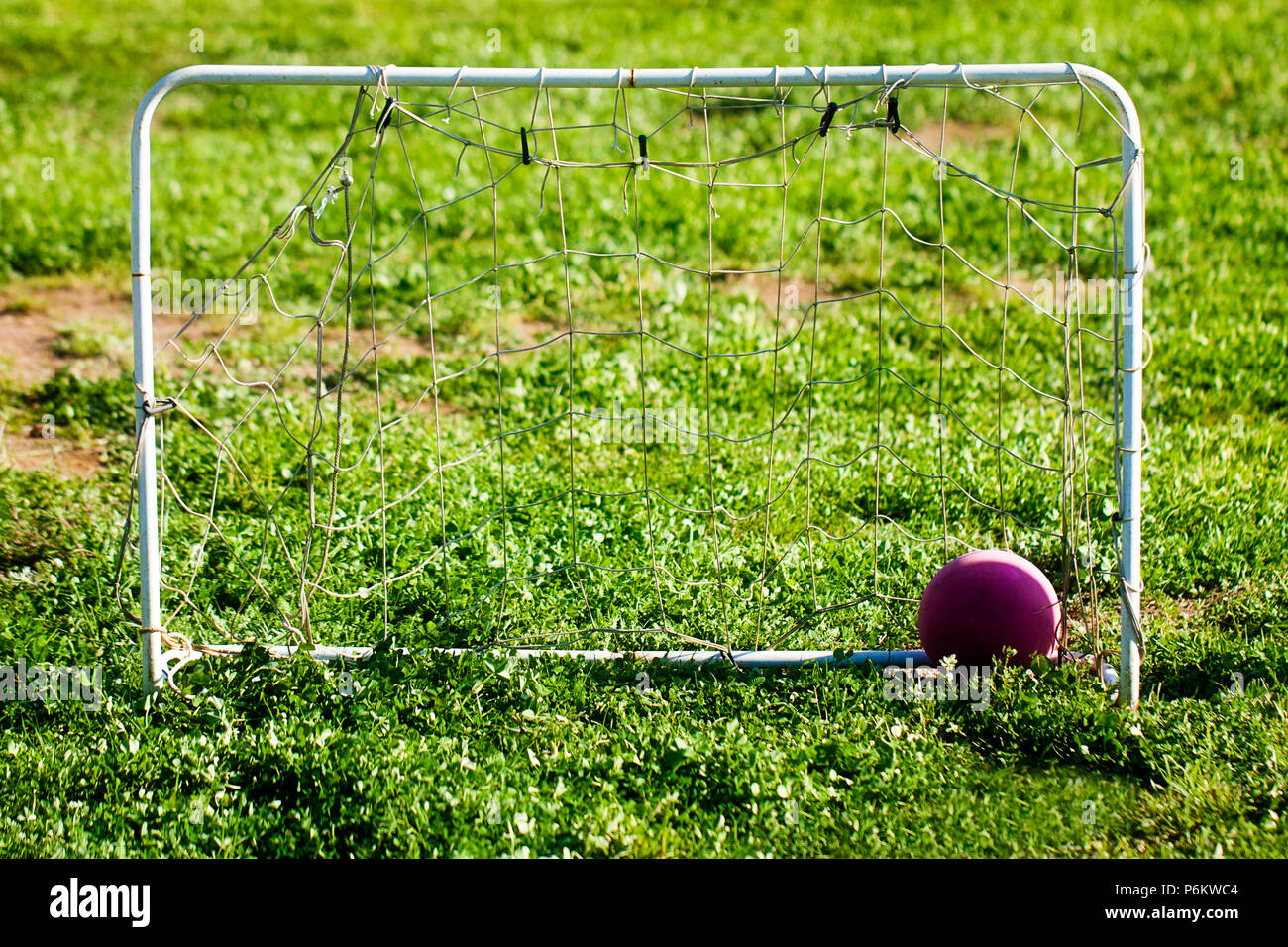 Football Soccer Ball Mini-But Net Banque D'Images