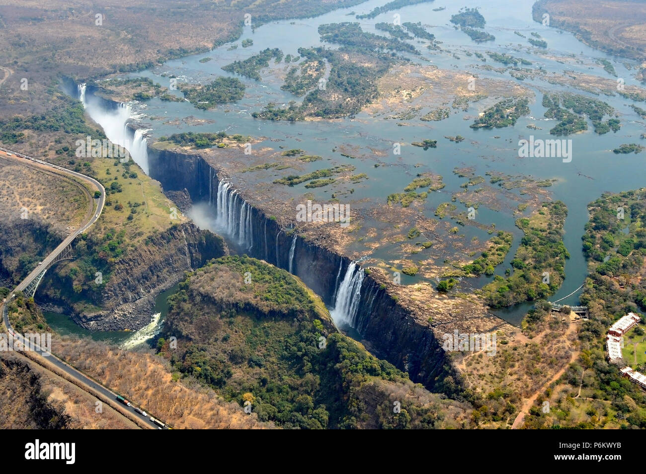 Victoria falls vue aérienne Banque de photographies et d’images à haute