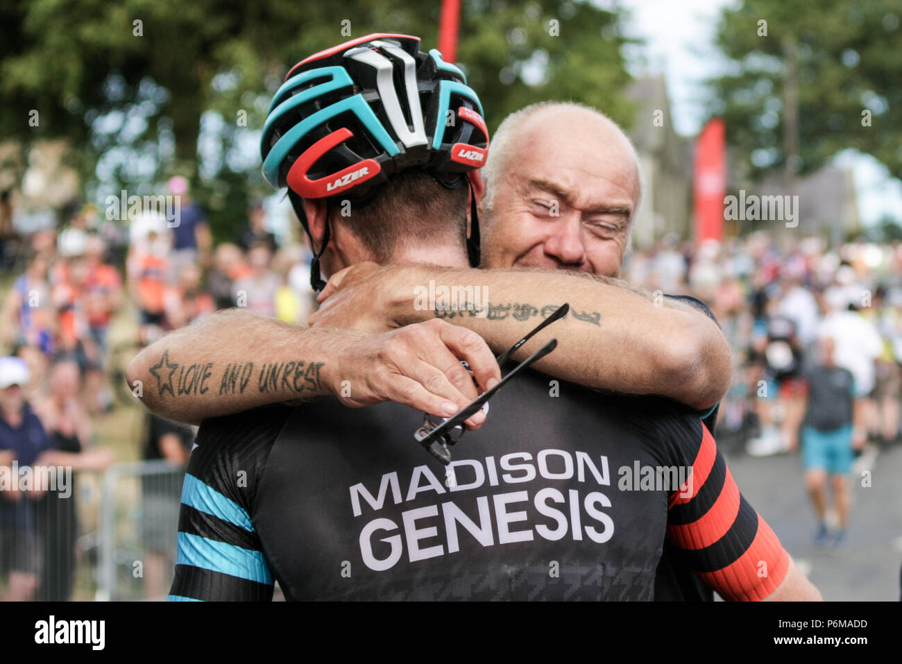 Northumberland, Royaume-Uni. 1er juillet 2018. Connor Swift, de Madison Genèse prend l'or et est couronné champion national dans la course élite hommes : Crédit Crédit : Dan Dan Cooke Cooke/Alamy Live News Banque D'Images