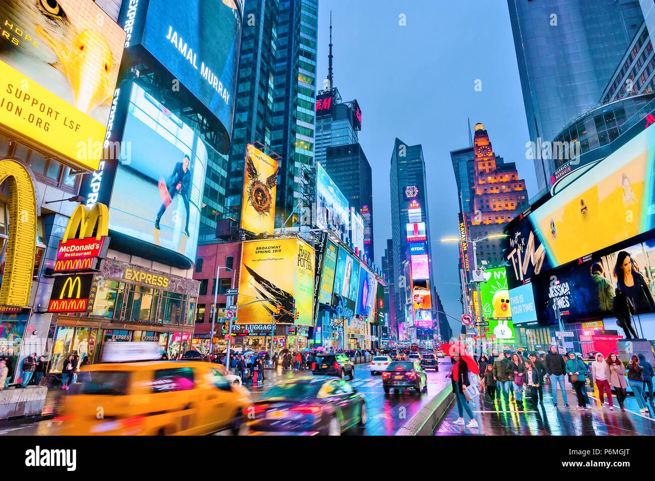 New York Times Square Manhattan New York City Lights Banque D'Images