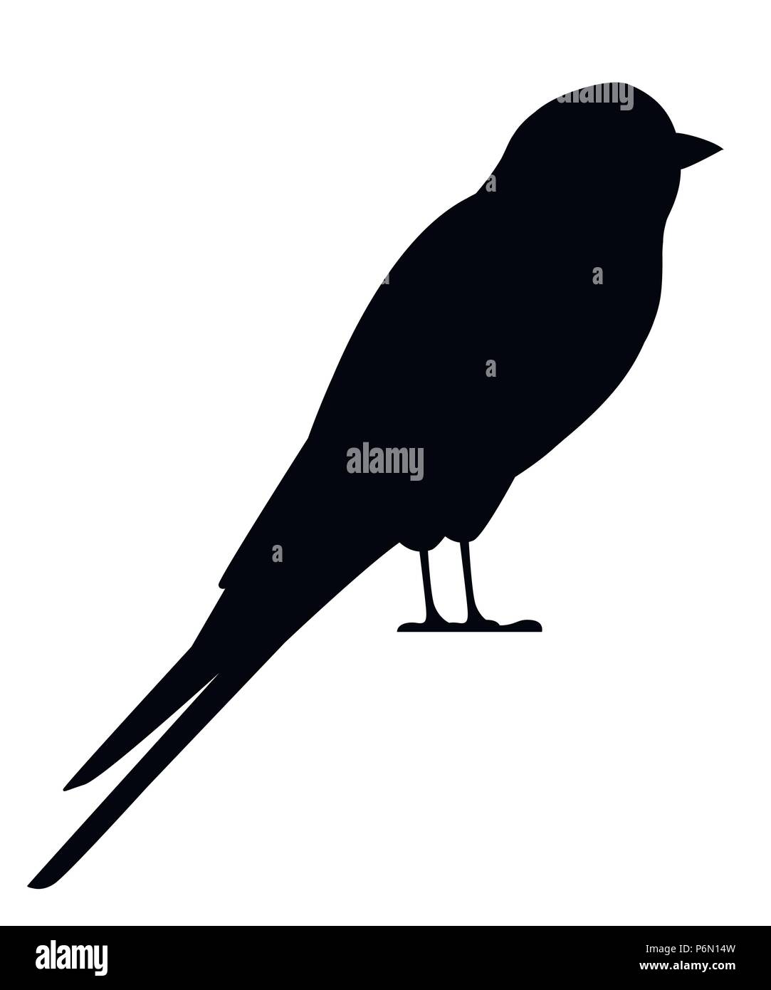 Silhouette noire. Swallow bird. Télévision cartoon character design. L'icône d'oiseaux noirs. Cute avaler sit . Vector illustration isolé sur fond blanc. Illustration de Vecteur