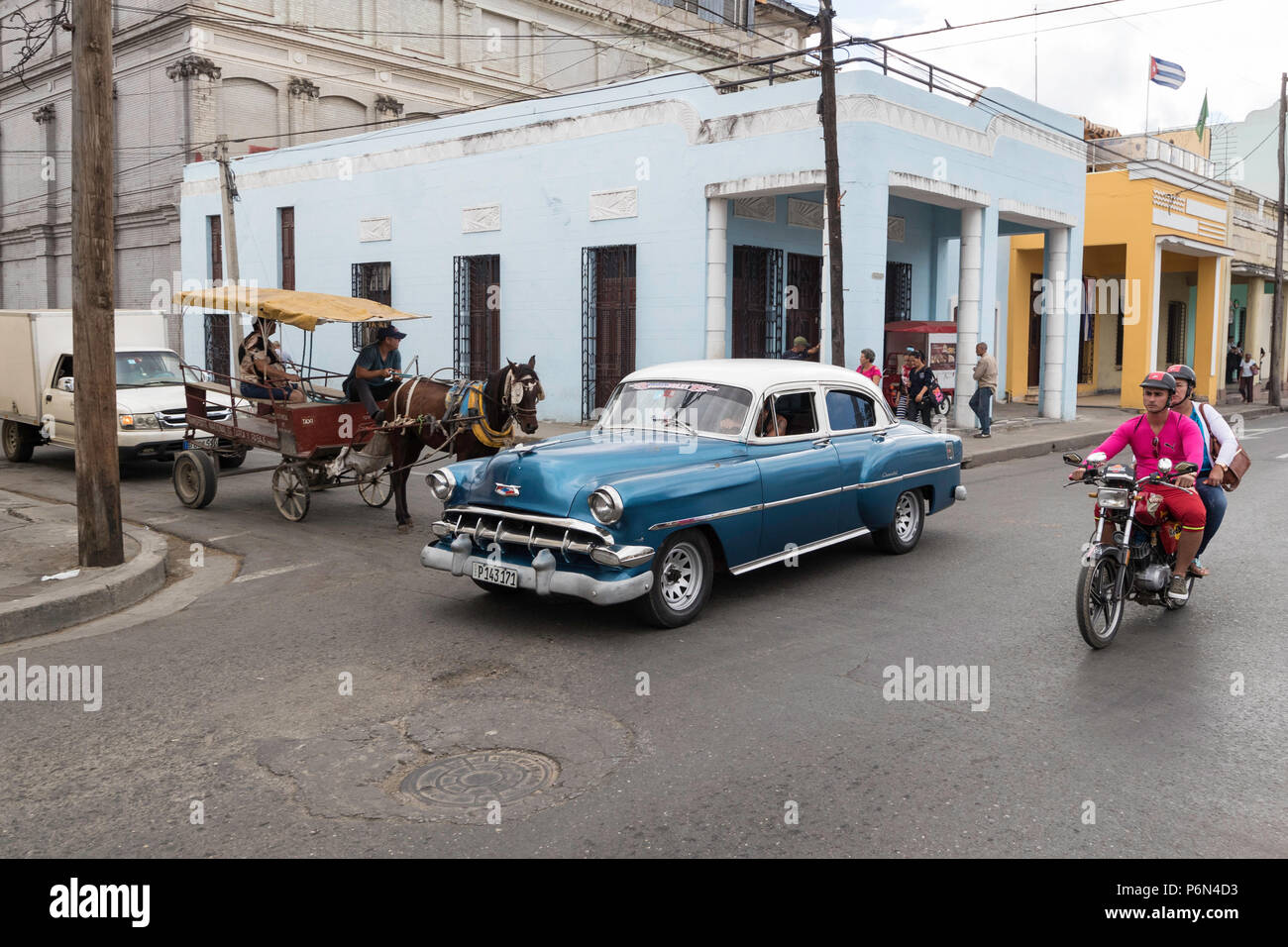 Classic 1950 Chevrolet Bel Air Taxi, connu localement sous le nom de 'almendrones' dans la ville de Cienfuegos, Cuba. Banque D'Images