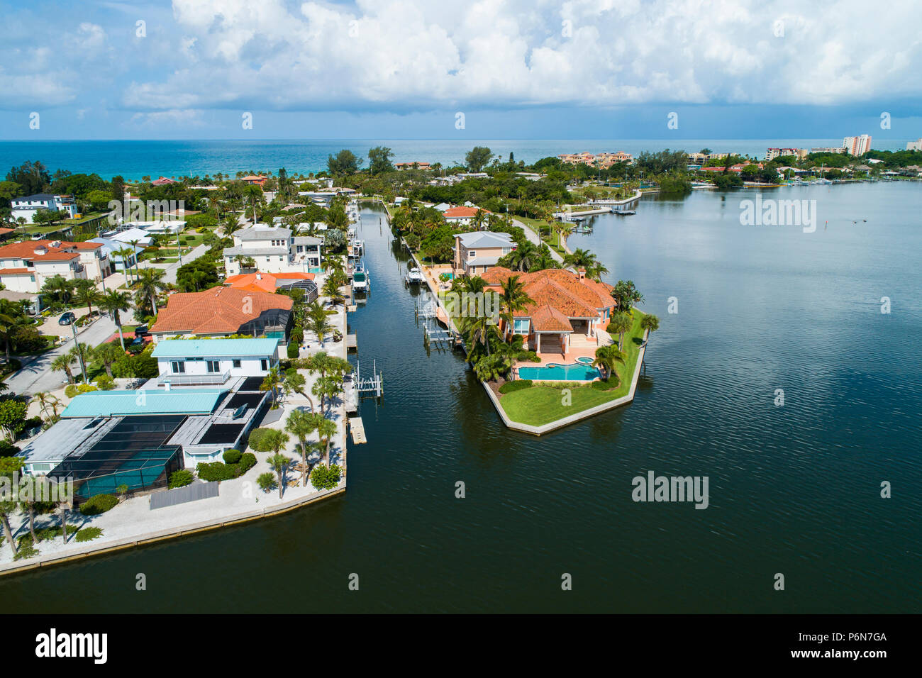 Long Boat clé est à côté de Sarasota et de Anna Maria Island Floride et est un quartier chic et destination de vacances de vacances favorite sur Banque D'Images