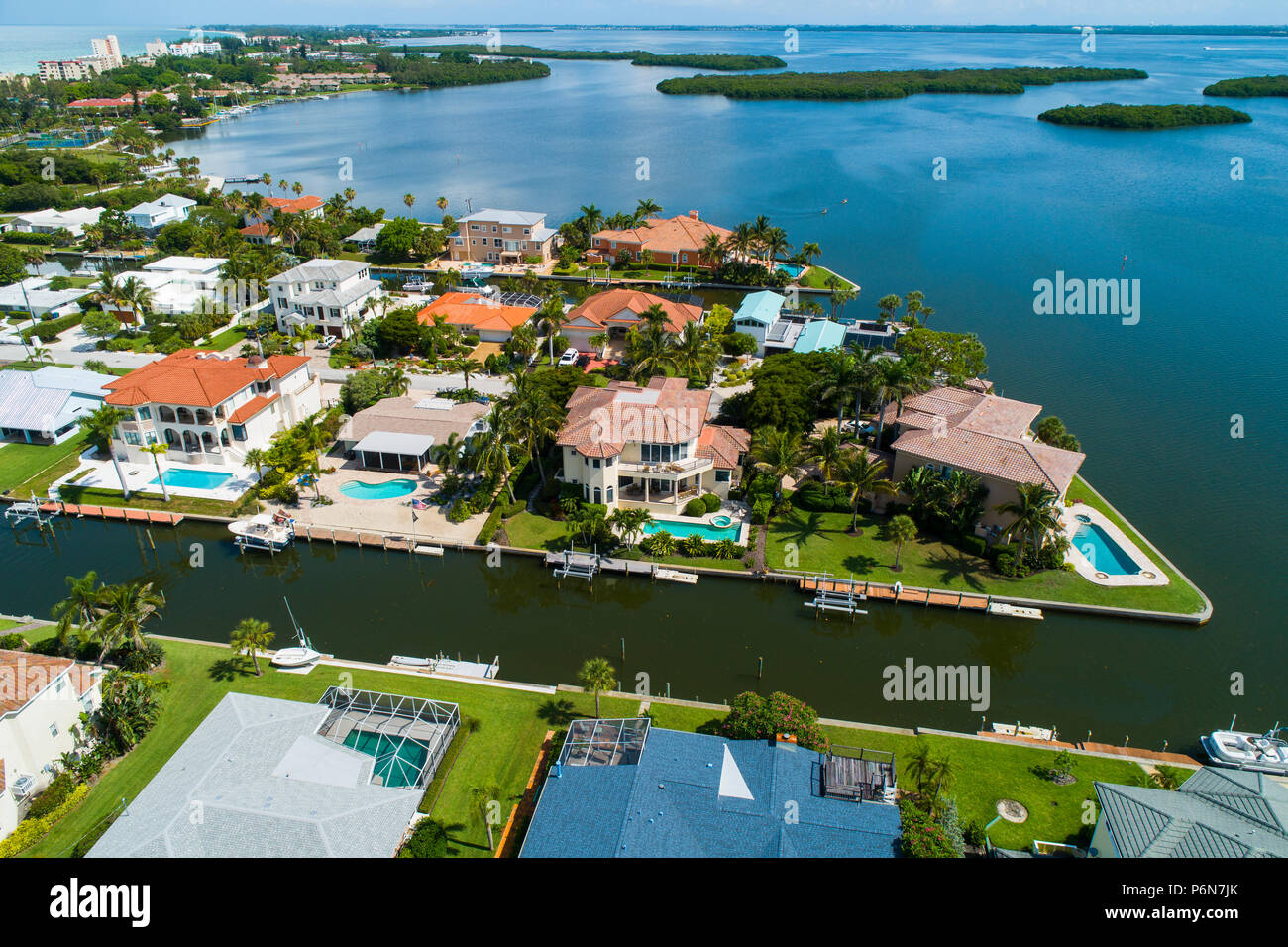 Long Boat clé est à côté de Sarasota et de Anna Maria Island Floride et est un quartier chic et destination de vacances de vacances favorite sur Banque D'Images