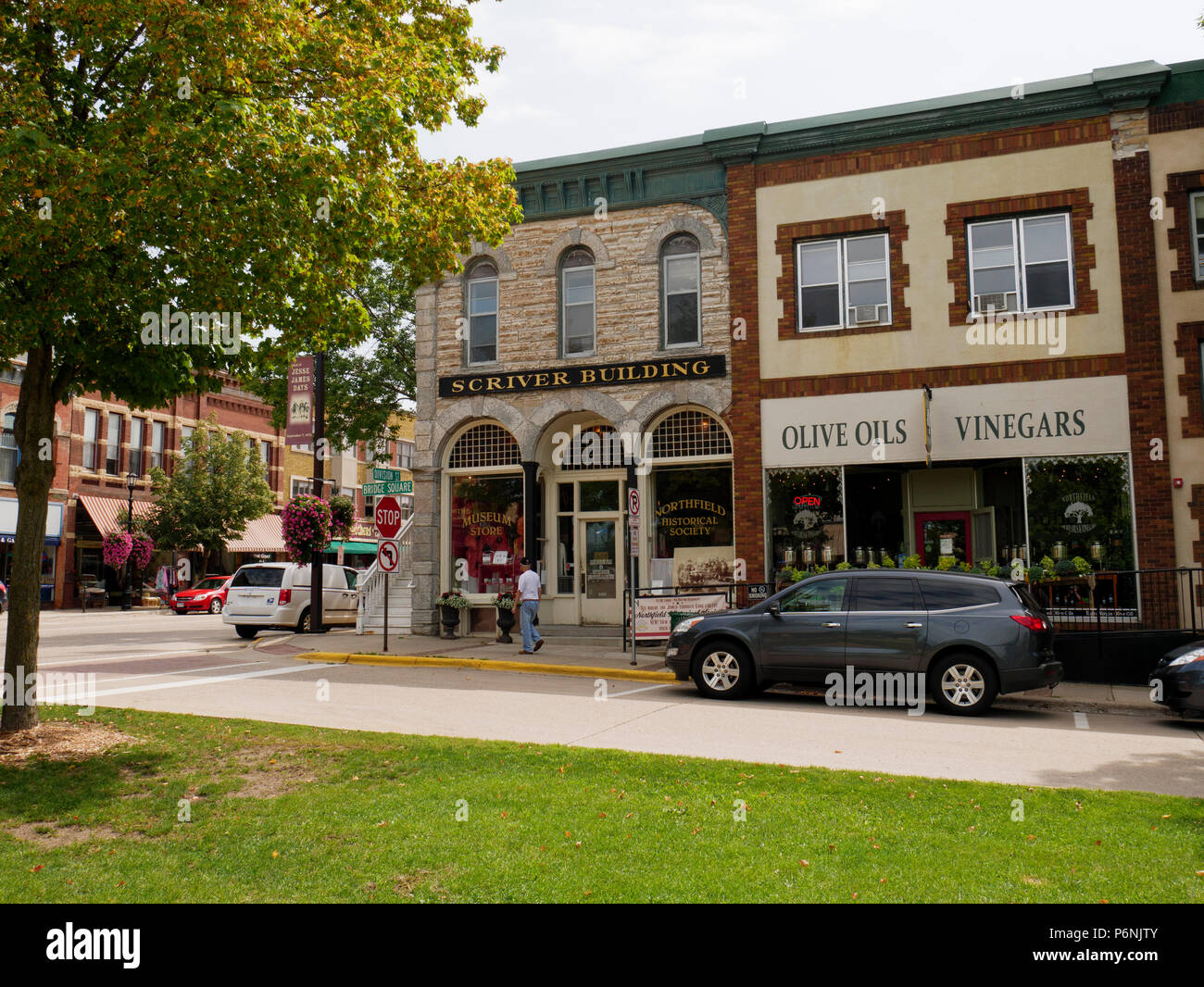 Société historique de Northfield, Scriver bâtiment. Northfield, Minnesota, site de l'échec de James Gang bank robery plus jeunes. Banque D'Images