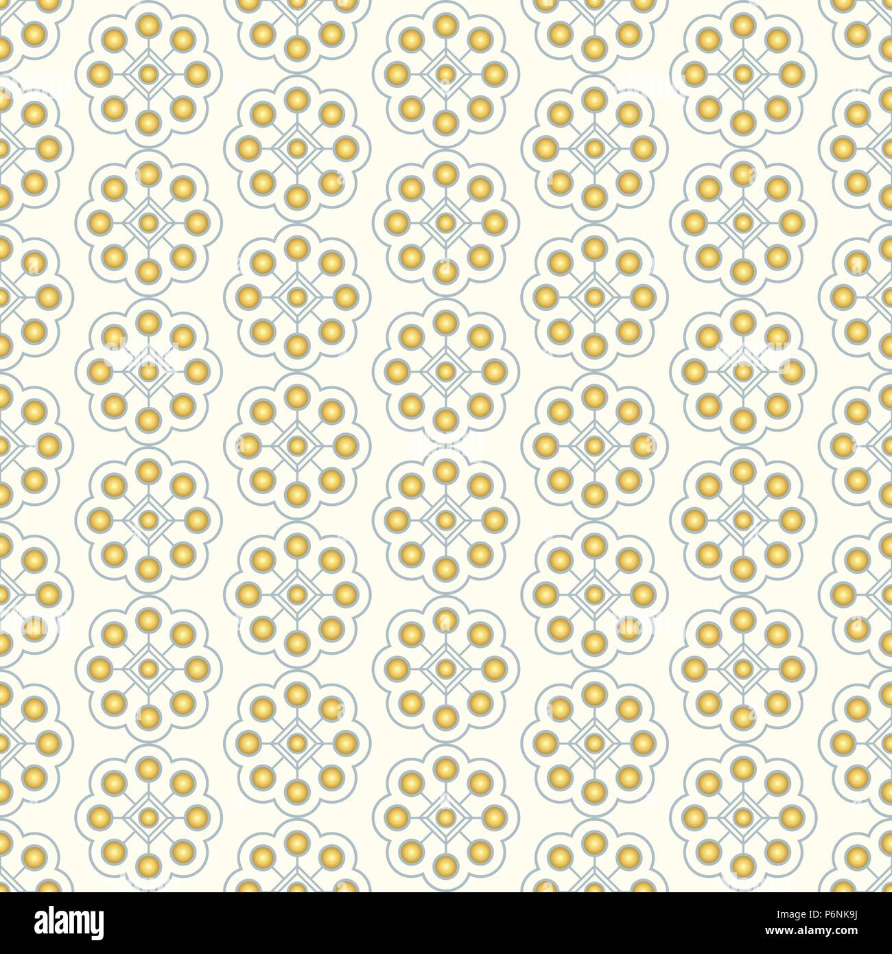 Sweet Gold bloom et rectangle et motif de ligne sur fond pastel. Vintage style fleur mignon ou pour la conception graphique. Illustration de Vecteur