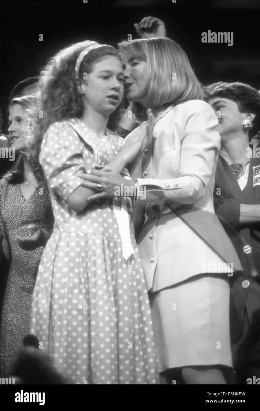 Chelsea et Hillary Clinton 1992 Photo par Adam Scull/PHOTOlink/MediaPunch Banque D'Images