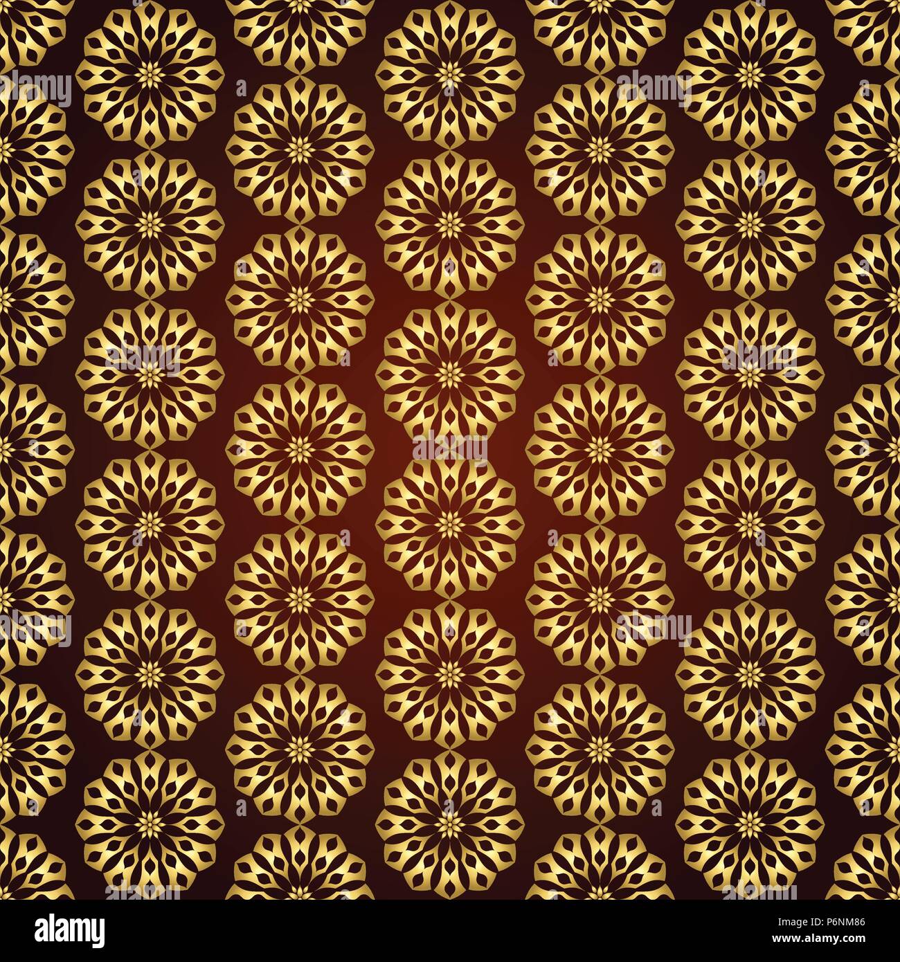 Gold Vintage blossom et forme moderne sur fond pastel. Bloom classique style de motif pour la conception Illustration de Vecteur