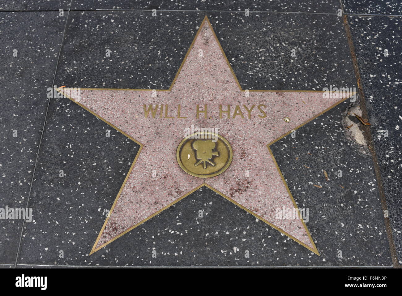 HOLLYWOOD, CA - le 29 juin : H. Hays étoile sur le Hollywood Walk of Fame à Hollywood, Californie le 29 juin 2018. Banque D'Images
