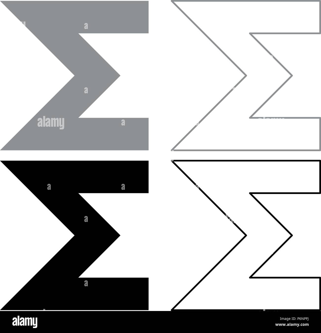 Symbole somme icon set couleur gris noir style télévision je simple image Illustration de Vecteur