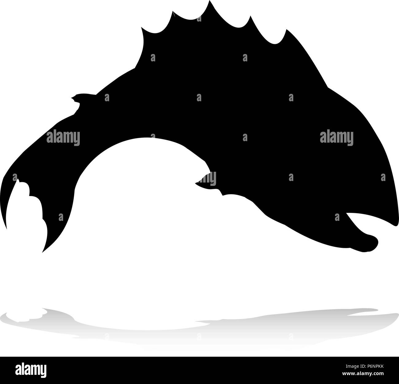 Silhouette Animal Poisson Illustration de Vecteur