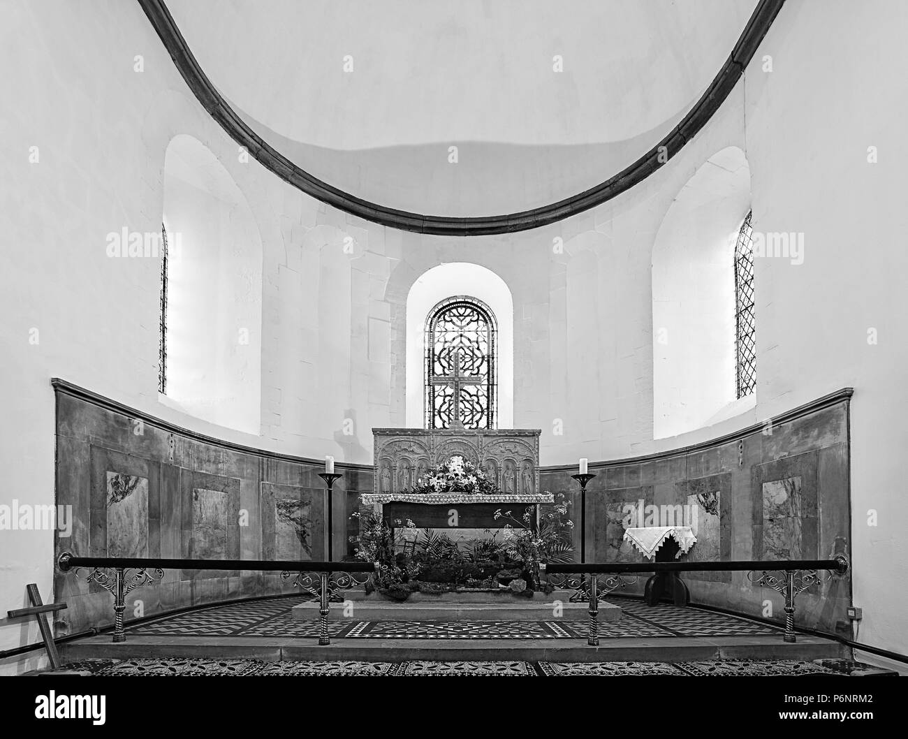 All Saints' Church, Brixworth, dans le Northamptonshire, est un exemple exceptionnel de l'architecture anglo-saxonne, au centre de l'Angleterre. En 1930, Sir Alfred Banque D'Images