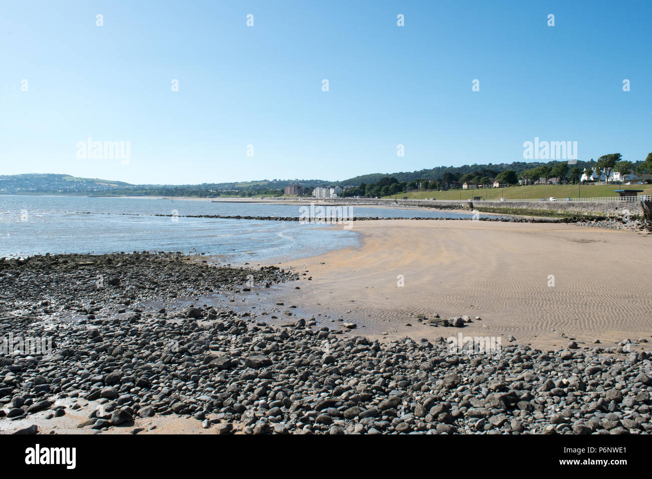 Plage de Colwyn Bay et de la promenade Banque D'Images