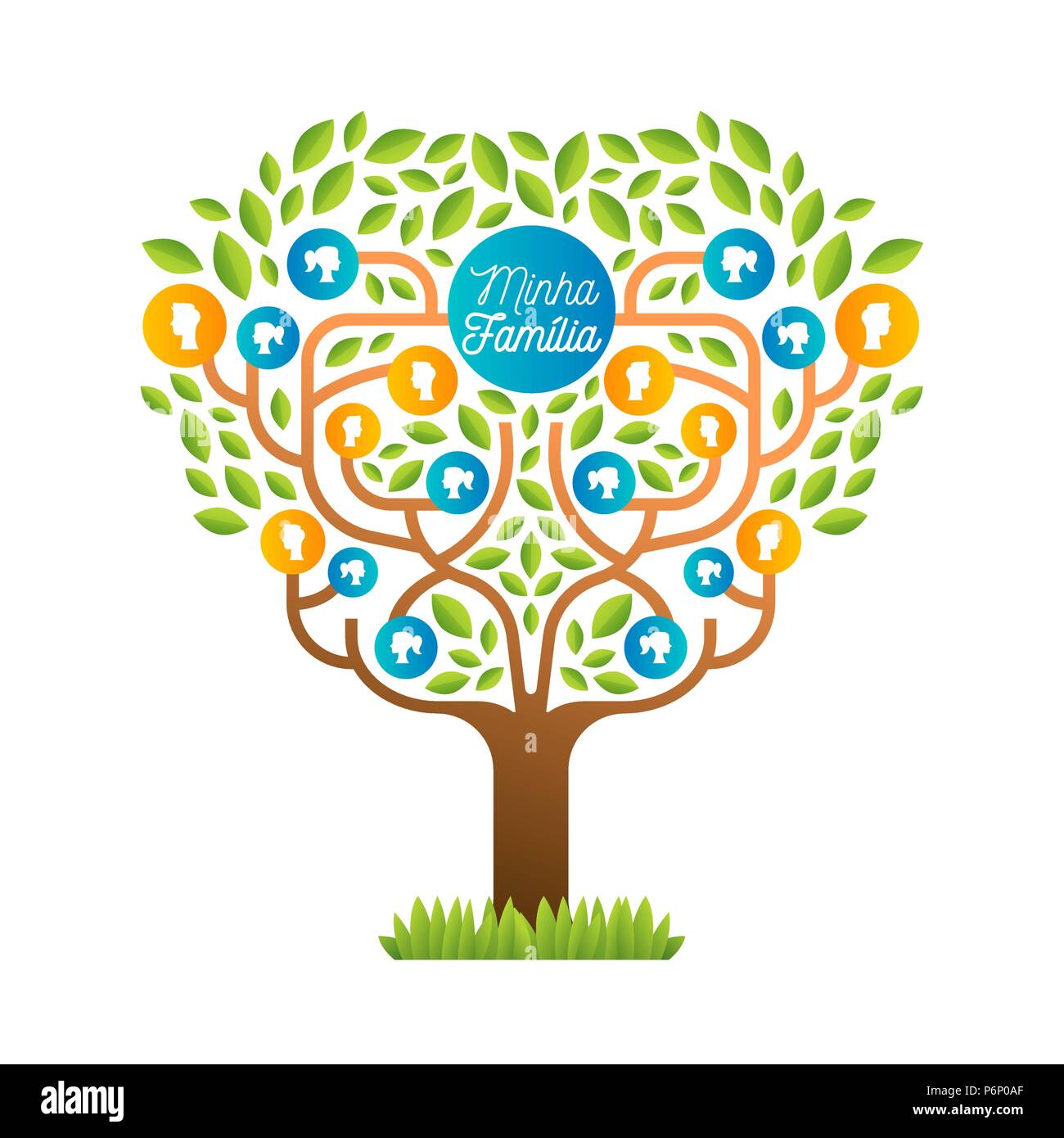 Family Tree Genealogy Vector Photos & Family Tree Genealogy Vector ...