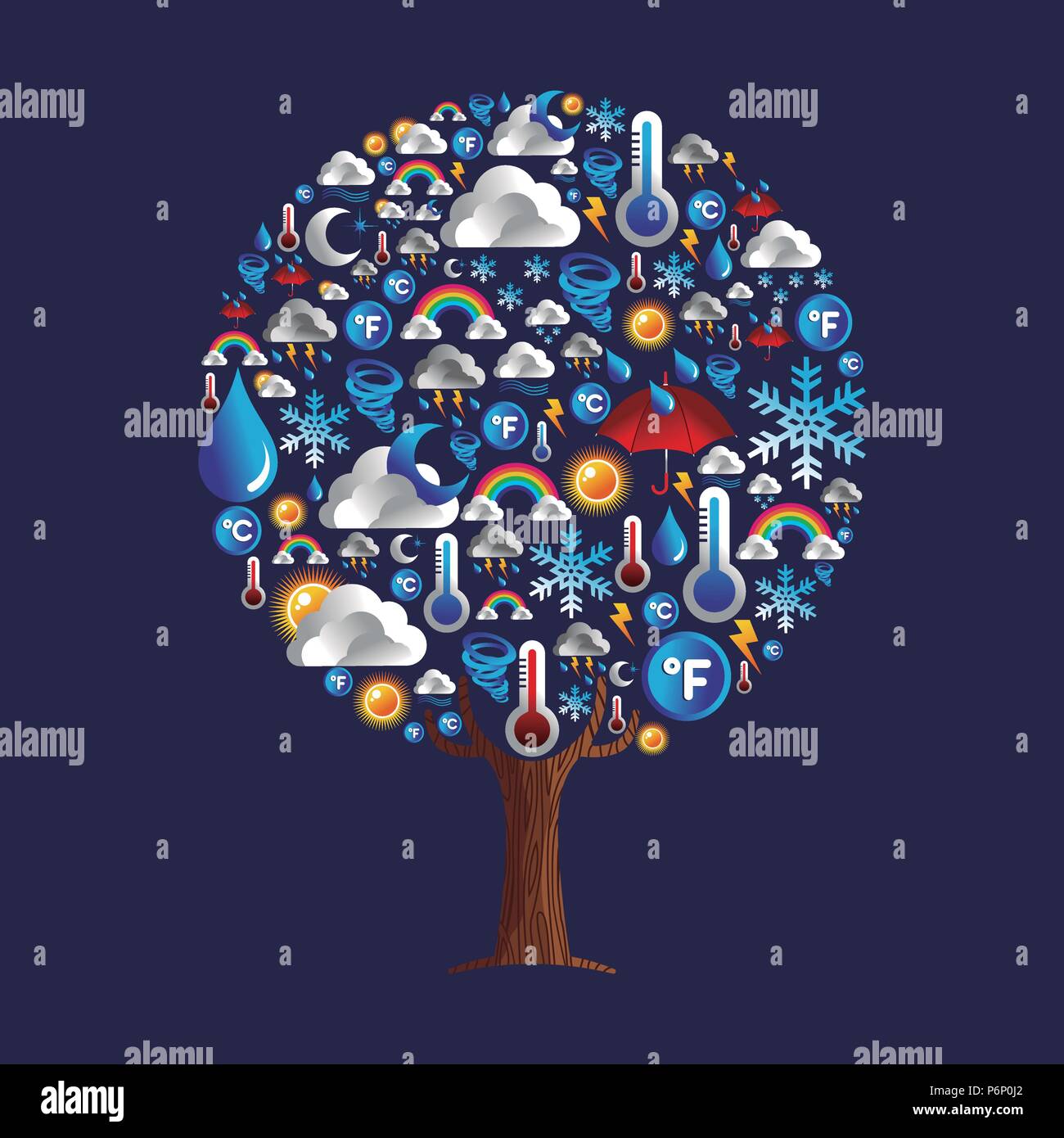 Arbre de pluie Banque d'images vectorielles - Alamy