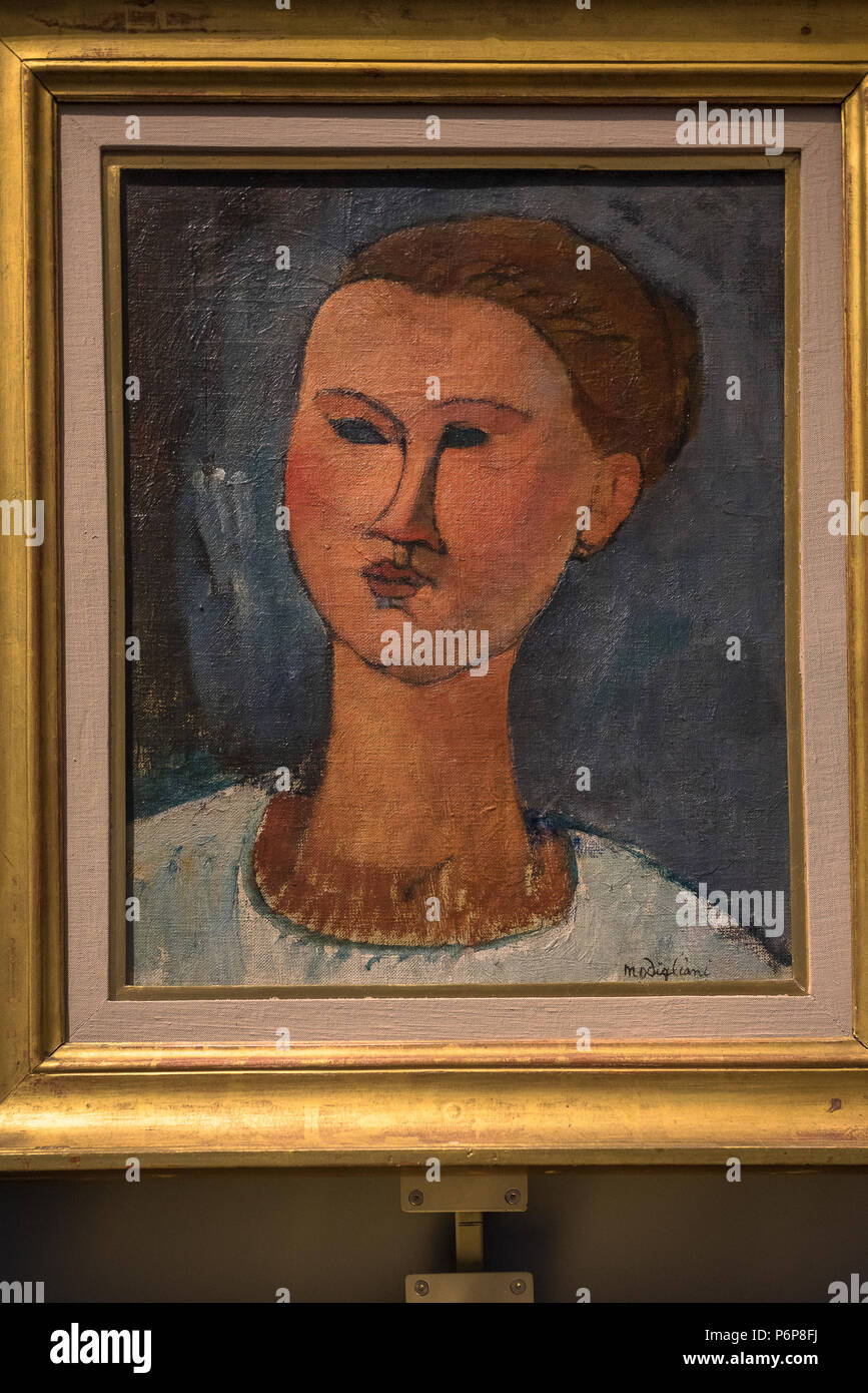 Amedeo Modigliani, Portrait d'une jeune femme, 1913 - Pinacoteca di Brera, Milan, Italie. Banque D'Images