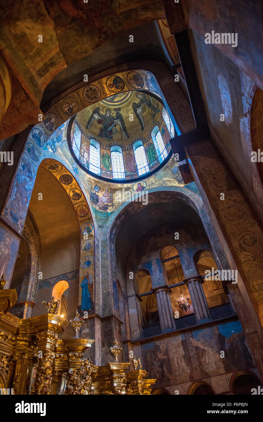 11e siècle mosaïques byzantines de la cathédrale Santa Sophia, Kiev. L'Ukraine. Banque D'Images