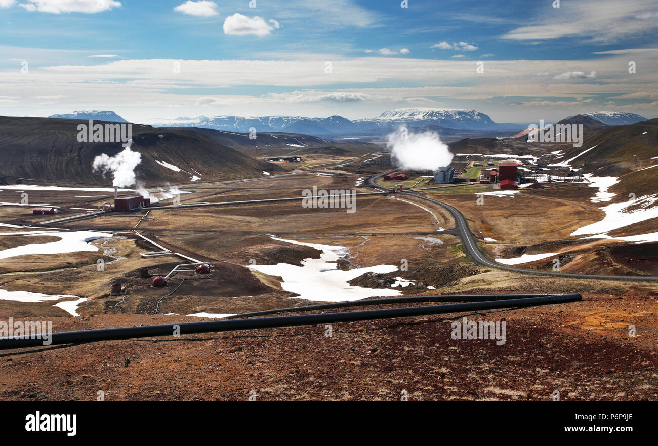 Station d'énergie géothermique - Islande Banque D'Images