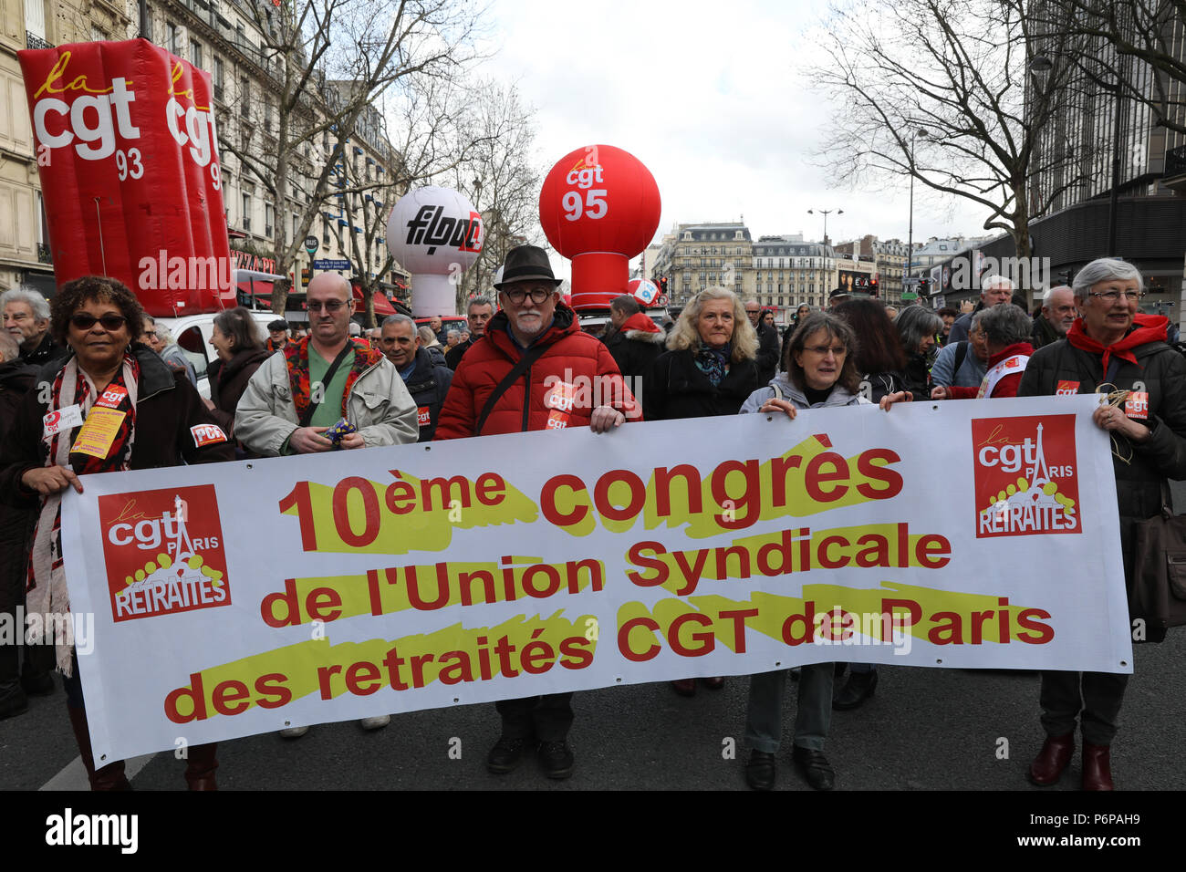 Manifestation des retraités à Paris, France. Banque D'Images