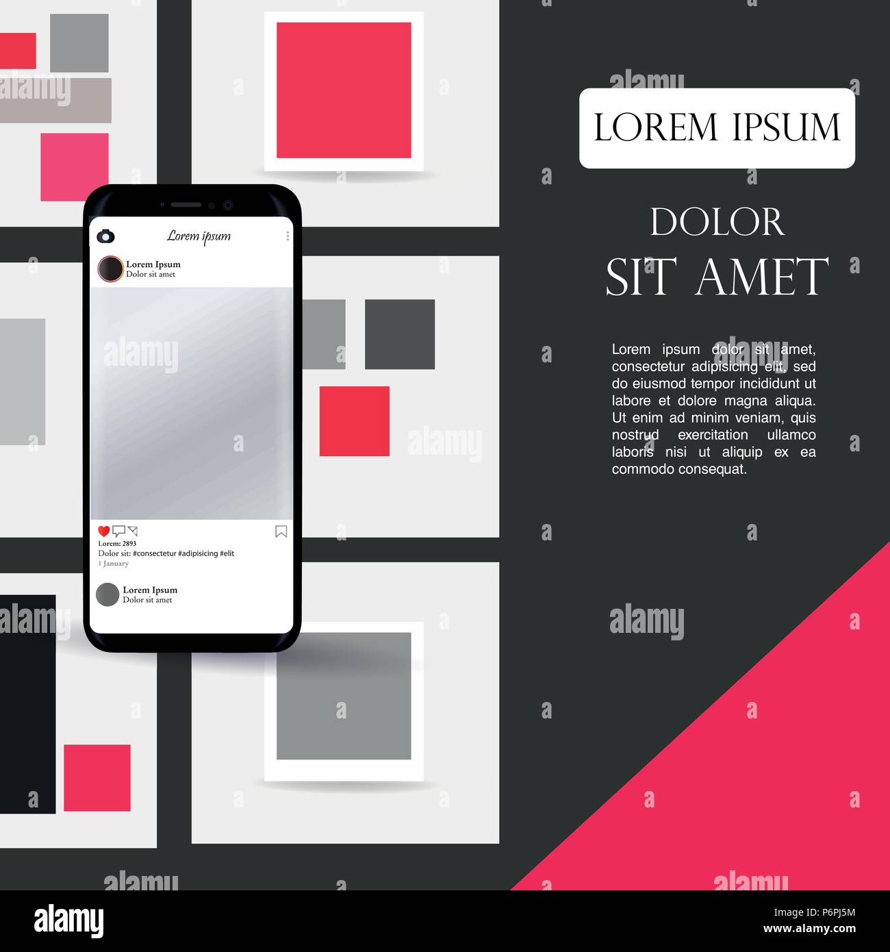 L'INTERFACE UTILISATEUR, UX, différents écrans de l'interface graphique web et d''une télévision et d'icônes pour les applications mobiles, y compris le site web adapté, créer un compte de connexion, profil, poster, Boîte de réception, contactez, amis, chat, musique, création et écrans de calendrier couleur rad. Illustration de Vecteur