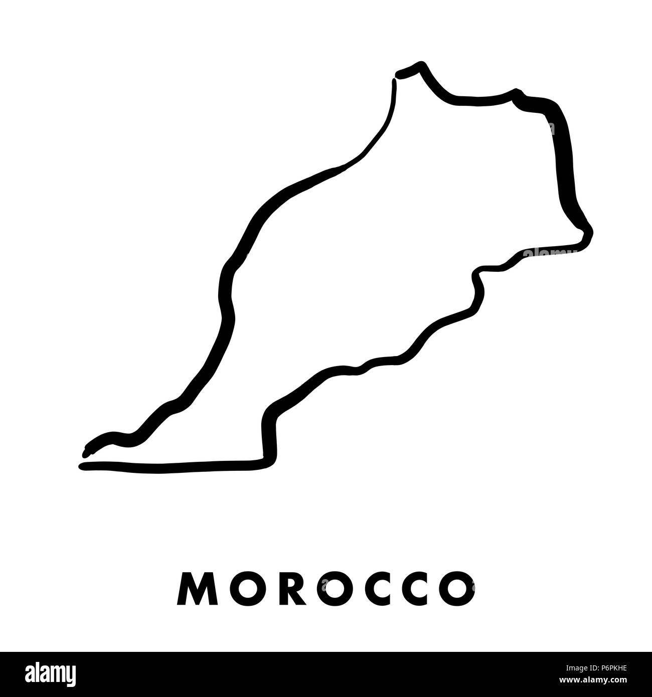 Simple Plan - Maroc Carte simplifiée de la forme lisse pays carte vecteur. Illustration de Vecteur