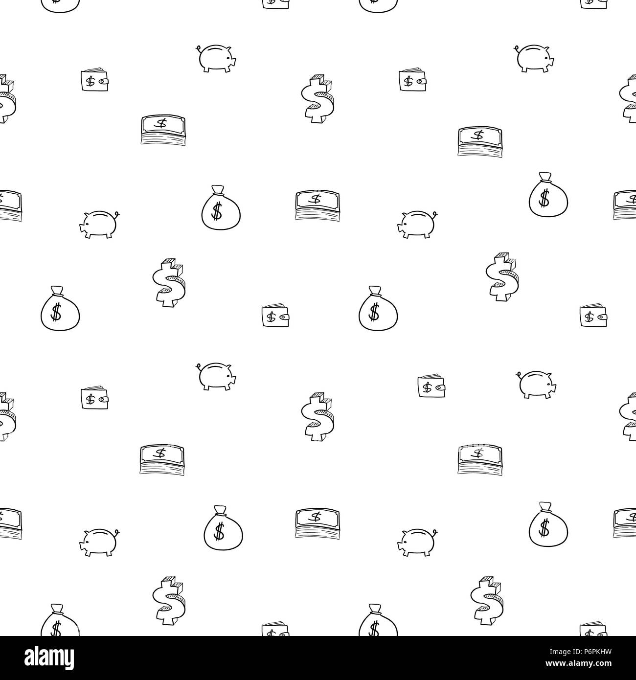 Doodle vecteur argent - texture seamless pattern. connexes. Illustration de Vecteur